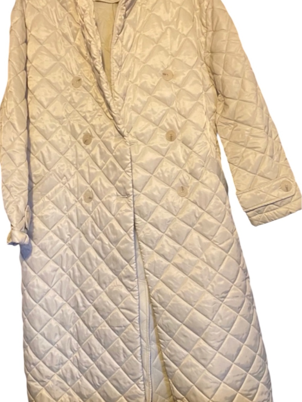 Rebecca Minkoff Quilted Trench Coat in Cream Women’s size L NWOT L402